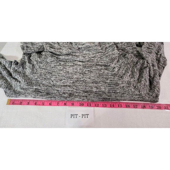 HELLO MELLO WOMENS LARGE GRAY THIN SWEATER COWL SALT & PEPPER SOFT PREPPY COZY - Picture 10 of 11